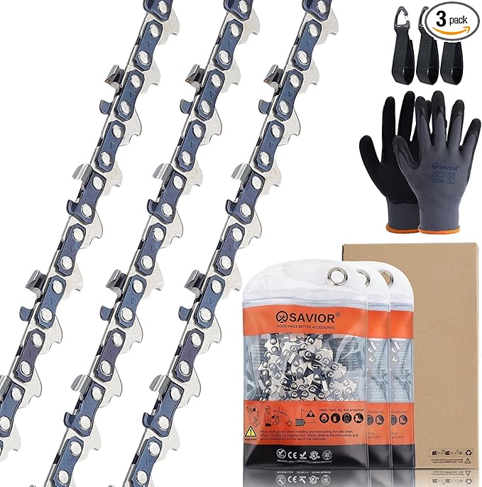 Savior 71PM3-64 12 Inch Pole Saw Chain, 1/4" Pitch .043" Gauge 64 Drive Links for 3670-005-0064, 12 Inch Chainsaw Chain Fits Stihl MSA120 C-B MSA140 C-B MSA160 C-B MSA 60 C-B and More
