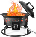 Outdoor Portable Propane Fire Pit, 19-Inch,60,000 BTU with Cover&Carry Handle,Fireplace,Gas Firebowl Smokeless,Portable Fire Pit for Outside Patio, Backyard, Camping,RV,Deck,Tailgating