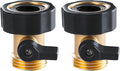 Twinkle Star Heavy Duty Brass Shut Off Valve Garden Hose Connector, Set of 2, TWIS3001