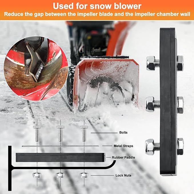 Cenipar 1/4" Snow Blower Impeller Modification Kit-4-Blade Universal-for Modifies 2-Stage Machine, Improve Efficiency of The Snow Blower(4)