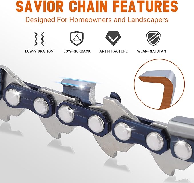 Savior 18 Inch Chainsaw Guide Bar and Chain Combo, .325" Pitch, .063" Gauge, 68 Drive Links for 025, 025C, MS250, MS251, MS251C-BE Chainsaws, Replacement 183PXLBA074 578780 (3*Chains+1*Bar)