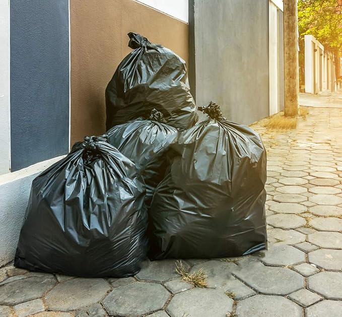 Tasker 55-60 Gallon Trash Bags Heavy Duty | Value 50 Count Bags w/Ties | Extra Large Industrial Trash Bags 55 Gallon, Lawn and Leaf Bags, Extra Large Outdoor Contractor Trash Can Liners, 50-60 Gallon