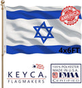 Israeli Flags 4x6 FT Made in The USA-Heavy Duty Vibrant Colors Double Sided Israeli National Flag Flag with 2 brass grommets for Home/Company/Indoor Outdoor Decoration