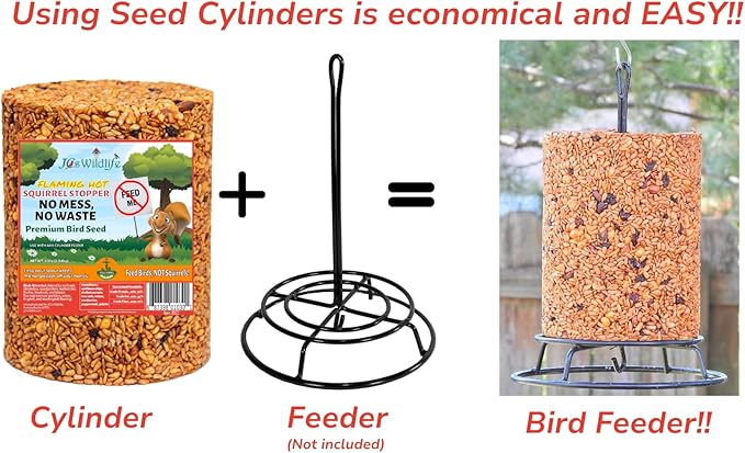 JCs Wildlife Squirrel Stopper No Mess, No Waste Large Cylinder with Hole 4.5lbs (6-Pack)