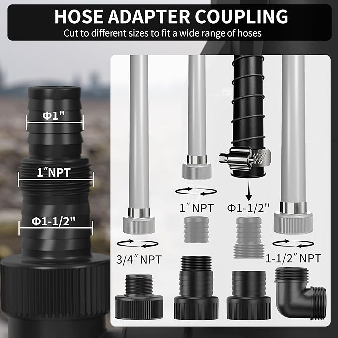 LANCHEZ 1.6HP Sump Pump, 4858GPH Automatic Submersible Water Pump with Float Switch, Electric Transfer Water Pump for Swimming Pool Basement Flooded Pit Sewage Sink Tub