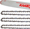 KAKEI 16 Inch Chainsaw Bar& Chain Combo - 3/8" LP Pitch, .050" Gauge, 56 Drive Links Fits Craftsman, Poulan, Ryobi, Echo, Greenworks& More (3 Chains+ 1 Bar)