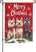 Christmas Dogs Garden Flag Vertical Double Sided Outdoor Yard Flags 12.5x18 Inch Burlap Banners Vertical Double Sided for Outdoor Decor Lawn