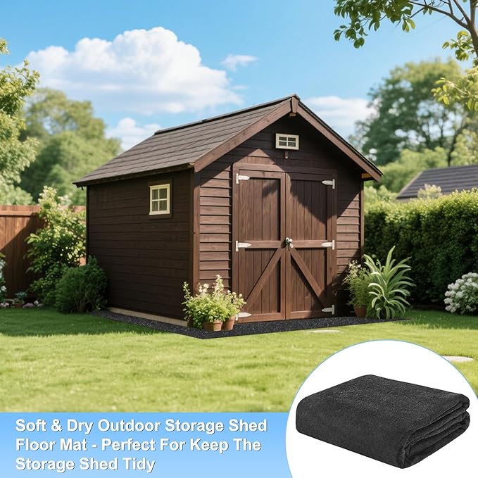 Outdoor Storage Shed Mat, 9.2 x 5 FT Garage Floor Mats with Reusable, Washable, Non Slip, Durable for Protects Garage Floors/Driveways/Entrance Doors/Deck [Gray]