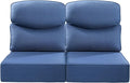 Luxury 24x24x6 Inch Smile Outdoor Seat Cushions Set of 2 - Superior Comfortable Water-Resistant Patio Chair Cushion for Porch Rattan Dining Swivel Chairs Loveseat Sectional Sofa - Navy Blue