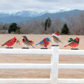 HUYIENO 5PCS Vibrant Metal Bird Decorations Christmas Fence Decor Colorful Garden Birds for Fences, Patio & Outdoor Decor for Christmas Ornament