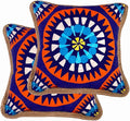 Comfort Classics, Inc. Outdoor/Indoor Throw Pillow in Polyester Blue and Green Pattern (Set of 2) 15 x 15 in.