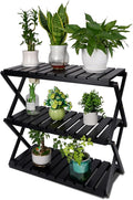 BEEFURNI Acacia Stand Indoor, Wooden Outdoor Plant Stand, Foldable Corner, 3 Tier Plant Stand, Easy Assembly, Plant Bench Patio Balcony Sunroom Decor, Christmas Gift, 1-year Warranty