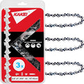 KAKEI 18 Inch Chainsaw Chain 3/8" LP Pitch .050" Gauge 62 Drive Links Fits Poulan, Kobalt, Echo, Ego, Greenworks and More- S62 (3 Chains) - Semi Chisel