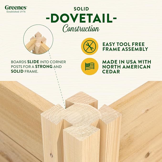 Greenes Fence Original Cedar Raised Garden Bed, 2' x 4' x 10.5" (3-Pack) - Made in USA with North American Cedar