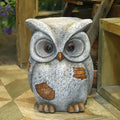 13‘’H Owl Statue Garden Owl Stool MGO Outdoor Decor Statue Decorative Sculpture Stool Plant Stand for Home Decor Yard Patio Garden Statues,Grey