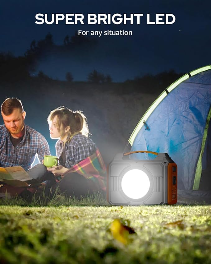 Solar Powered Generator 300W Rated, Portable Solar Generator Power Station with Solar Panels 40W Included, 220Wh Sola Power Bank with AC Outlet 110V Pure Sine Wave for Home Use Camping Outdoor