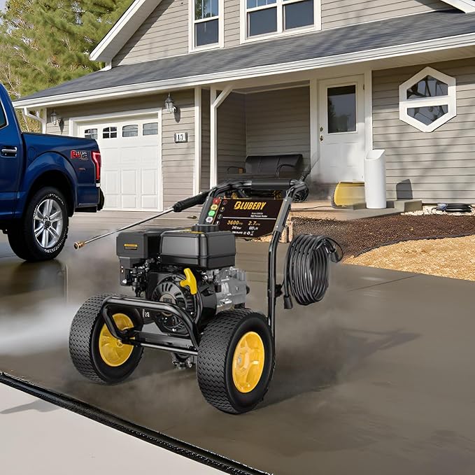 Heavy-Duty Gas Pressure Washer, 3600Psi at 2.7Gpm Power Washer,Portable, 30feet Pressure Hose,Industrial Style,Axial Cam Pump, for Siding, Driveway, House, Car, RV, Paint Preparation etc