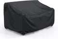 Patio Sofa Cover Waterproof, Heavy Duty 2-Seater Outdoor Couch Cover Patio Furniture Covers with Air Vent and Handles, 60" L×42" D×30" H, Black