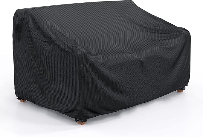 Heavy Duty Patio Sofa Cover, Waterproof 3-Seater Outdoor Couch Cover Patio Furniture Covers for Outdoor Furniture Loveseat Couch, 90.5" L×34" D×32" H, Black