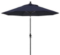 California Umbrella 9' Round Aluminum Pole Fiberglass Rib Market Umbrella, Crank Lift, Collar Tilt, Black Pole, Sunbrella Spectrum Mist