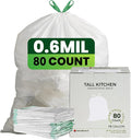 Large Trash Bag 13 Gallon Tall Drawstring 100% Post-Consumer Recycled Garbage Bag Waste Bag for Kitchen Office