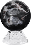 Natural Sphalerite Crystal Ball with Acrylic Display Base, 51-60mm Polished Stone Feng Shui Crystal Sphere Meditation Decoration for Home & Office