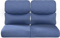 Pop 22x25/22x24 Outdoor Seat Cushions Set of 2 - Comfortable High Back Water-Resistant Patio Wicker Chairs Cushion for Dining Rocker Glider Loveseat Couch Sectional Sofa - Navy Blue/Smile