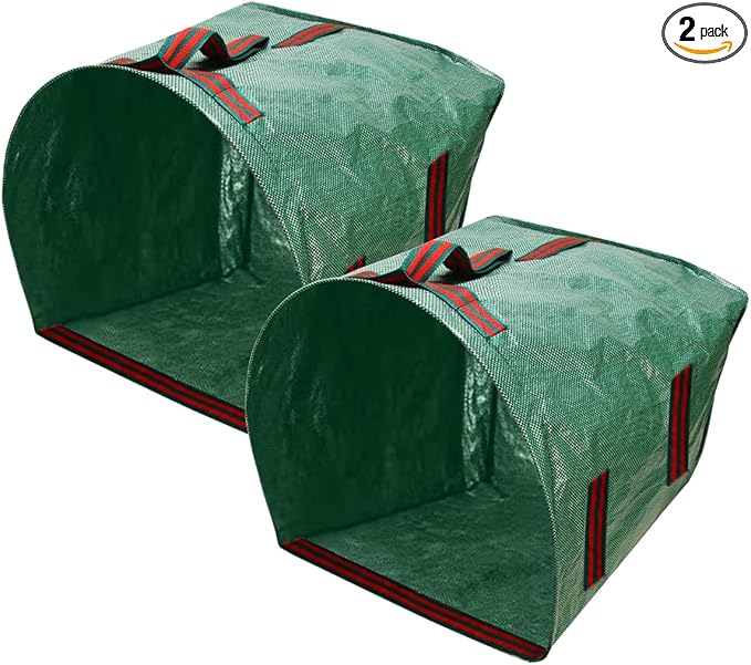 ARCITON 2-Pack 53 Gallon Reusable Yard Waste Bags 6 Reinforced Handles Heavy Duty Garden Bag Lawn and Leaf Bags Self-Standing Leaf Collector