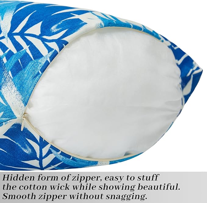 Outdoor Pillow Cover, Outdoor Lumbar Pillow Covers 2PCS Waterproof Pillow Covers 18x18 Inch Home Decor for Furniture Patio Couch Bed Sofa Bedroom