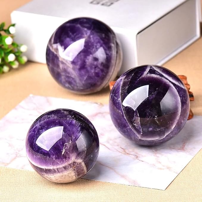 Natural Crystal Ball,Crystals Sphere Healing Crystal Ball with Stand (Amethyst, 900g)