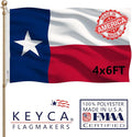 Texas State Flag 4x6 FT Made in The USA- Heavy Duty Vibrant Colours Double Sided Texas TX Flag with 2 Brass Grommets for Home/Company/Indoor Outdoor Decoration