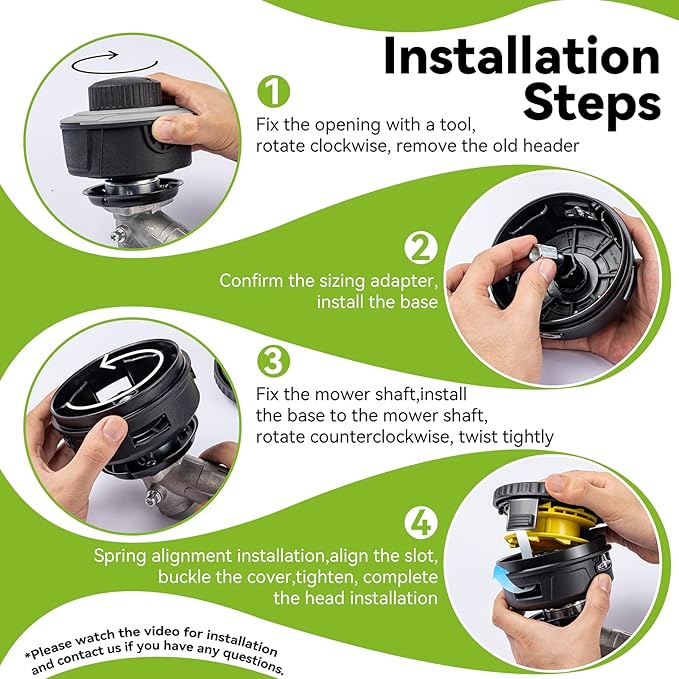 KAITAI Universal Weed Eater Head Replacement-Only Fit Left-Hand Thread,Easy Feed Trimmer Head Weed Wacker Head for Echo, Ego, Dewalt,Stihl,Ryobi, with 14ft 095" Trimmer Line,6 Adapts,Simple Tap & Go
