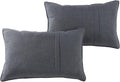 Greendale Home Fashions Sunbrella 21" x 14" Rectangle Outdoor Throw Pillow with Removable Cover (Set of 2), Cast Slate 2 Count