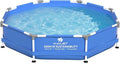 Above Ground Pools Family Swimming Pool for Outdoor Backyard with Pool Cover and Pool Mat: 8ft x 20in - Odor-Free Eco PE Material, Reinforced Steel Frame