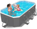 122" Non-Inflatable Foldable Swimming Pool for Family, Portable Above Ground Pool for Adults & Kids, Easy Setup for Outdoor, Backyard, Garden, Camping - Durable PVC(122"×65"×20", Pro)