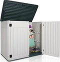 47 Cu ft Outdoor Storage Shed, Large Resin Outdoor Storage Box for Patio Garden Yard - Weatherproof Outdoor Storage Cabinet for Tools Pool Supplies - Lockable Deck Boxes Outdoor