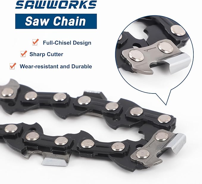 3-Pack 24 Inch Chainsaw Chain 3/8" Pitch .050" Gauge 84 Drive Links