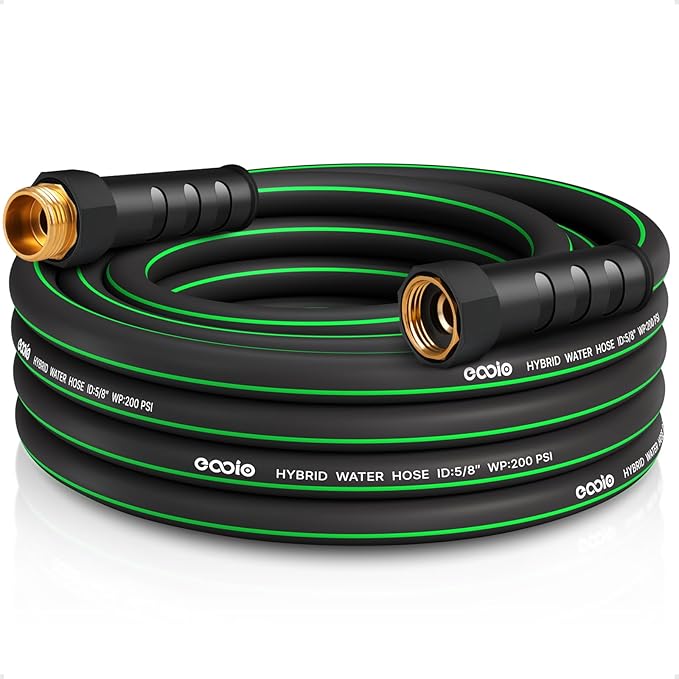 Heavy Duty Garden Hose 20ft, NON-EXPANDABLE Flexible Water Hose, Kink Resistant Lightweight Hybrid Hose, Leakproof Hose Male to Female Fittings
