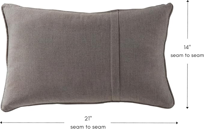 Greendale Home Fashions Sunbrella 21" x 14" Rectangle Outdoor Throw Pillow with Removable Cover (Set of 2), Cast Shale 2 Count