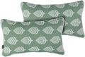 FUNHOME Outdoor Indoor Lumbar Pillow Covers ONLY, Water-Repellent Patio Lumbar Cushion Cases 12” x 20”, Decorative Throw Pillowcase Shell for Couch Patio Garden Furniture Use -Fair Green
