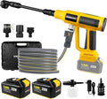 Cordless Pressure Washer with Faucet & Garden Hose Connector, 2 X 5.0AH Batteries, 2000PSI MAX Portable Pressure Washer with Brushless Motor, 4 Speed Adjustment LCD Touch Screen, 6-in-1 Nozzle