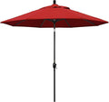 California Umbrella GSPT908302-5403 9' Round Aluminum Market, Crank Lift, Push Button Tilt, Black Pole, Sunbrella Jockey Red Patio Umbrella, 9-Feet