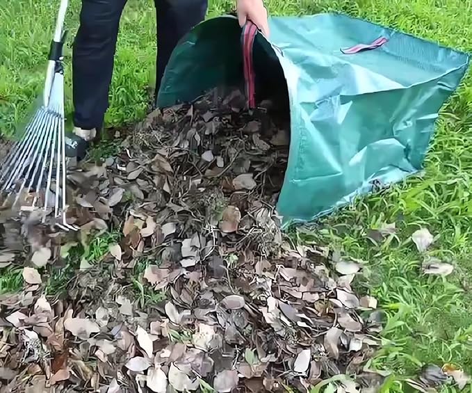 2 PACK Leaf Bag,Lawn Bags,Reuseable Yard Waste Bag, Heavy Duty Lawn and Leaf Bag With Gardening Gloves,40 Gallons Yard Bags for Leaves Lawn Grass Clippings Camping