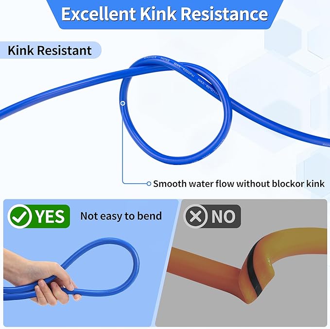 Pressure Power Washer Hose 25 FT x 1/4", Super Flexible Kink Resistant Car Washer Replacement with M22 Fittings & 3/8" Quick Connect Adapters, 4200PSI