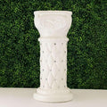 Efavormart 2 Pack 25" Tall White PVC 10mm Crystal Beaded Studded French Inspired Pedestal Column Stand for Floral Arrangements, Wedding, Aisle Decor, DIY Background Designing