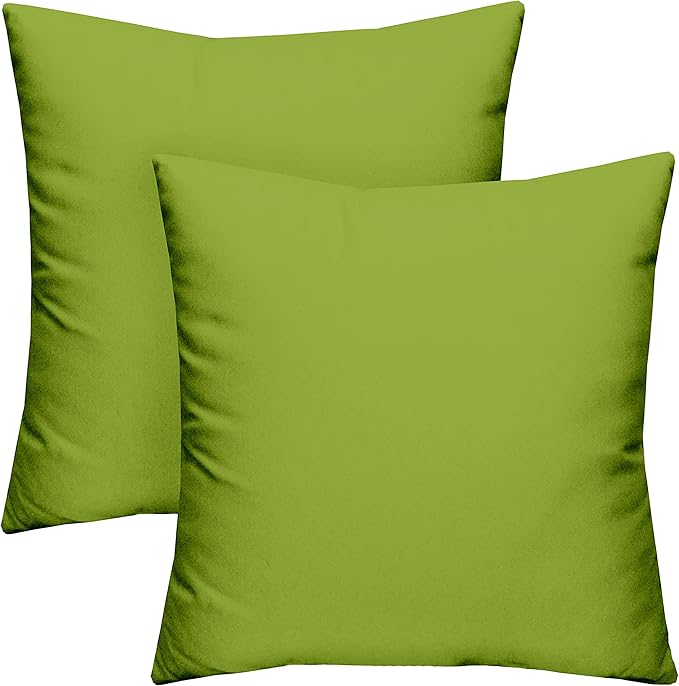 RSH DECOR: Square Throw Pillows Set of 2 | 24” x 24” | All-Weather Spun Fabric | Water and Fade-Resistant | Outdoor Accent Pillows for Patio Furniture | Kiwi Green