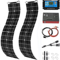 400 Watt Flexible Solar Panel for RV, 2 × 200 Watt 12 Volt Solar Power Panel Kit with 40A Solar Charge Controller & Inverter Monocrystalline Solar Panels for Camping Off Grid Battery Charging Boat