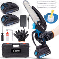 O-CONN Mini Chainsaw Cordless 6 Inch Handheld Chain Saw with Security Lock & Auto Oiler System, Portable Electric Small Chainsaw for Tree Branches, Courtyard, Household & Garden