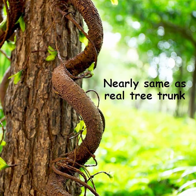 Bendable 63in Artificial Tree Twigs Cane Vine Branches Fake Plants Trunk Garland with Leaves for Home Wedding Garden Wall Hanging X'Mas Christmas Thanksgiving Day Decoration