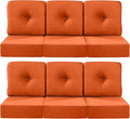 Luxury 22x24/22x25 6-Inch Outdoor Deep Seat Cushions Set of 6 - Comfortable Patio Zipper Chair Cushion for Outside Wicker Wicker Rocking Swivel Chairs Loveseat Couch Sectional Sofa - Orange